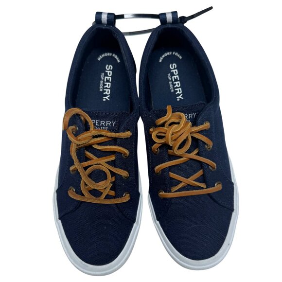 Sperry Crest Vibe Navy Blue Canvas Sneakers Women’s 7 New - Picture 11 of 11